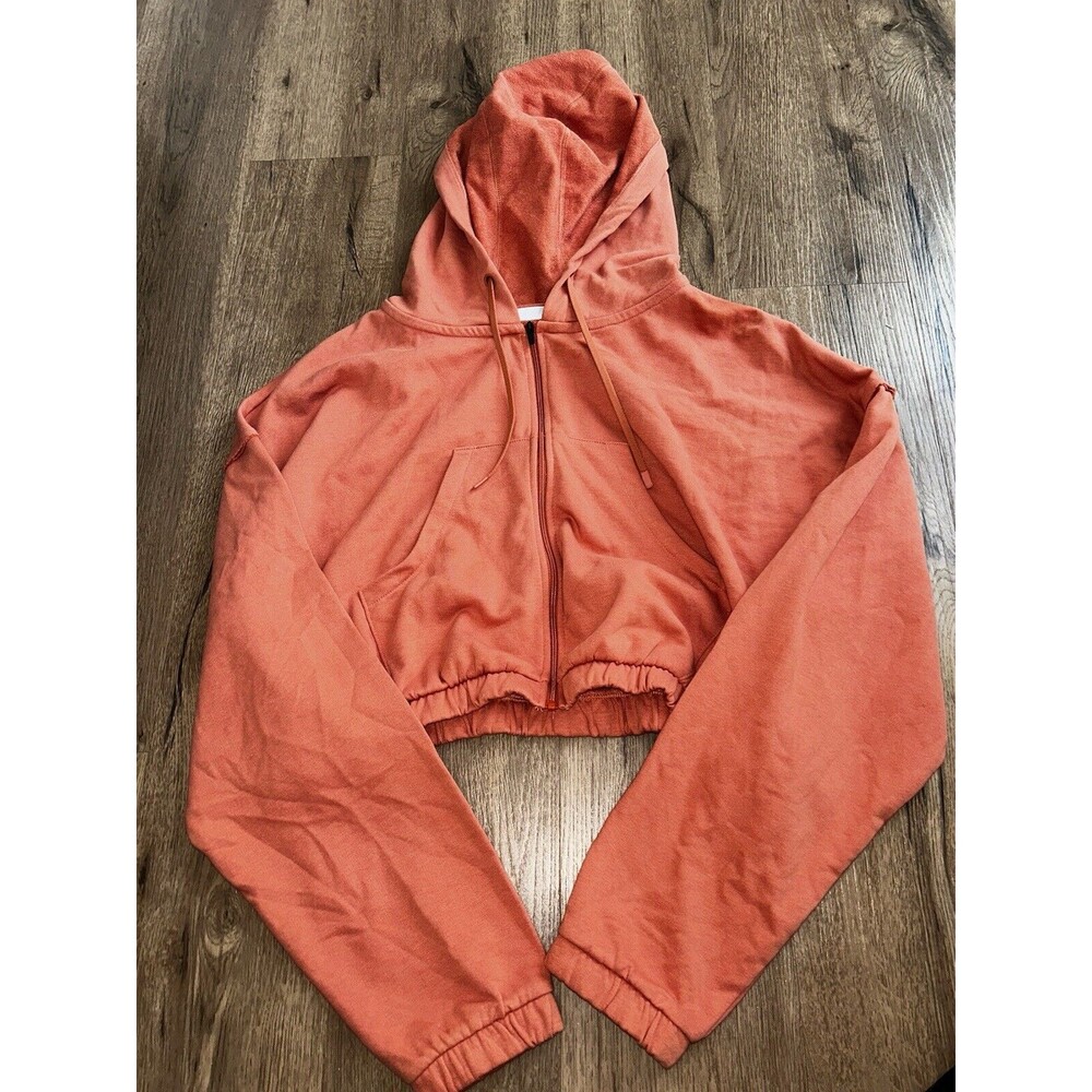Gymshark + Katheryn Kendra Collaboration Power Cropped Zip-Up Orange Hoodie XXL